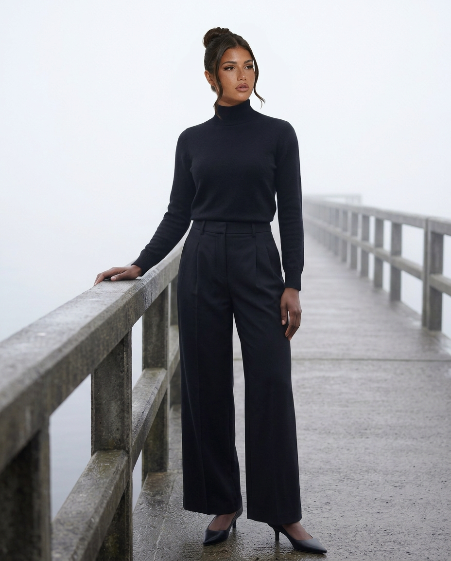 Elsa | High-Waisted Pleated Straight-Leg Trousers