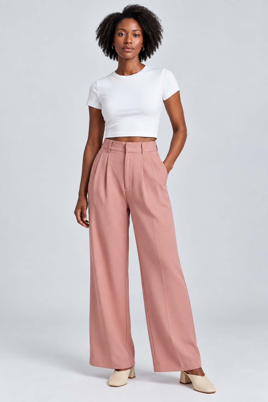 Elsa | High-Waisted Pleated Wide-Leg Trousers
