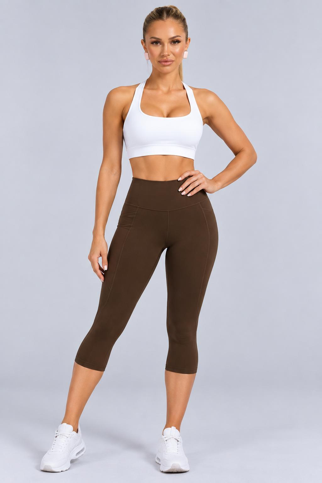 Tisha | High-Waisted Capri Leggings with Side Pocket