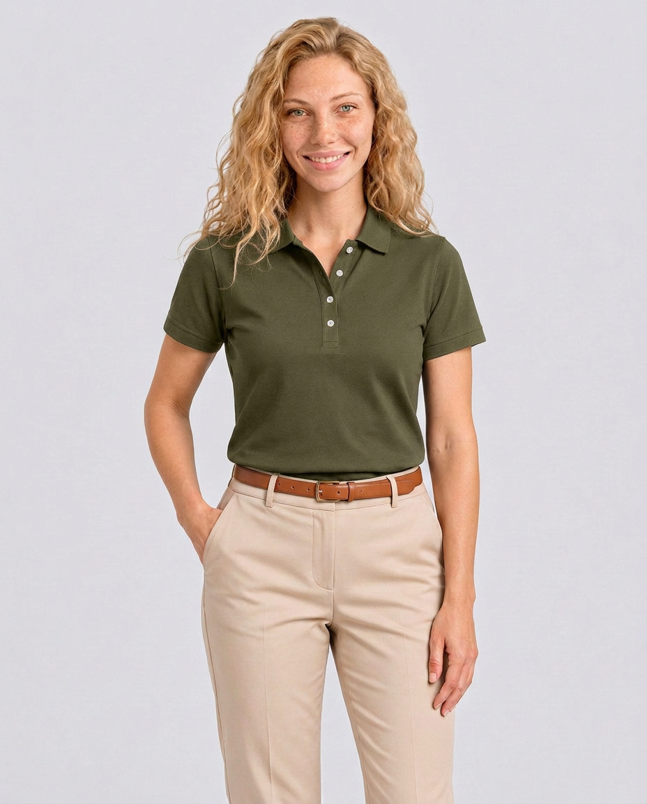 Andrea | Cotton Knit Polo Shirt with Button Placket