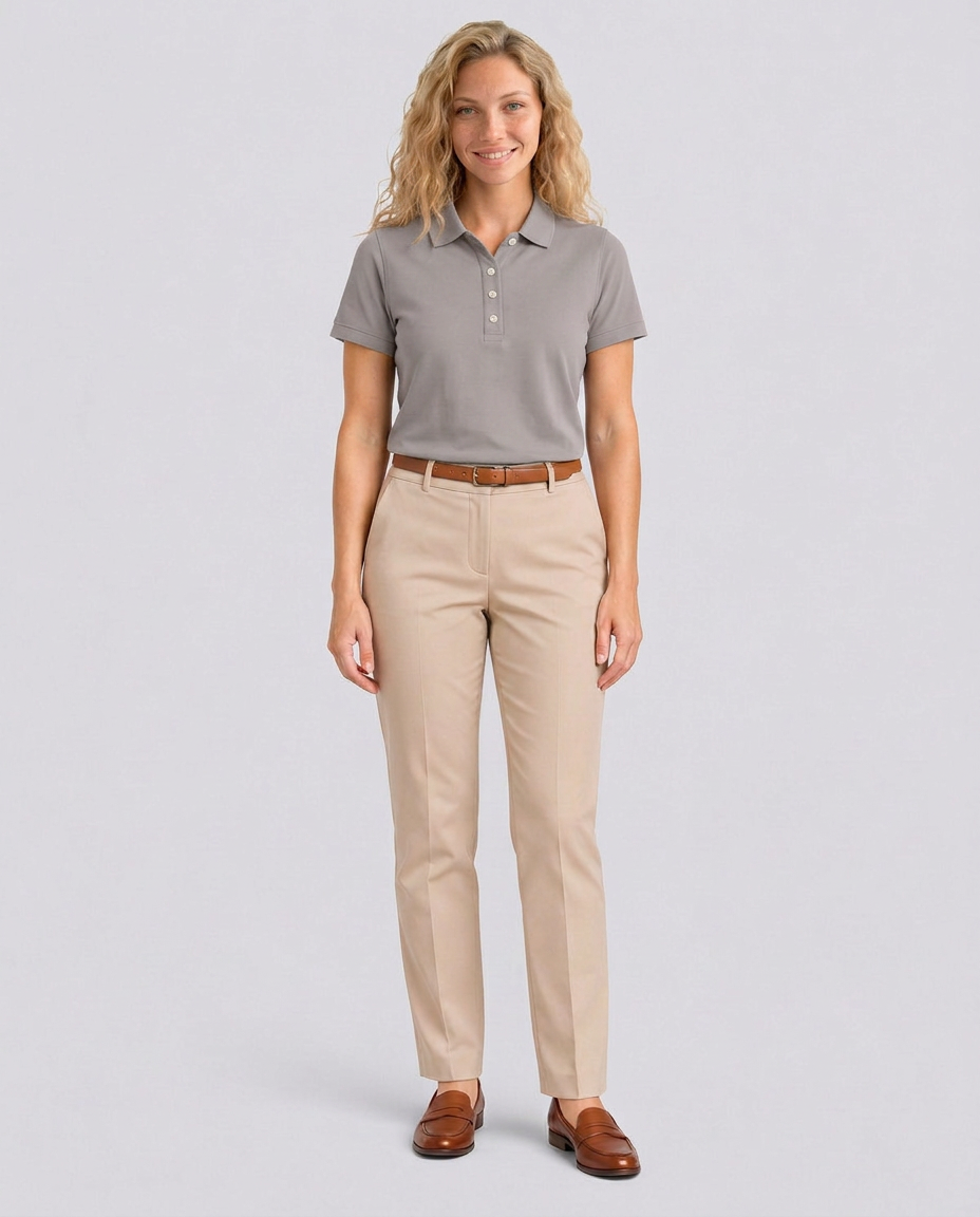 Andrea | Cotton Knit Polo Shirt with Button Placket