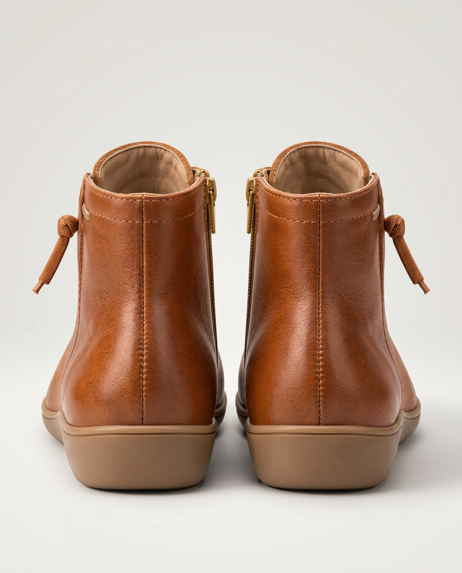 Bonita | Leather Lace-Up Ankle Boots with Side Zip