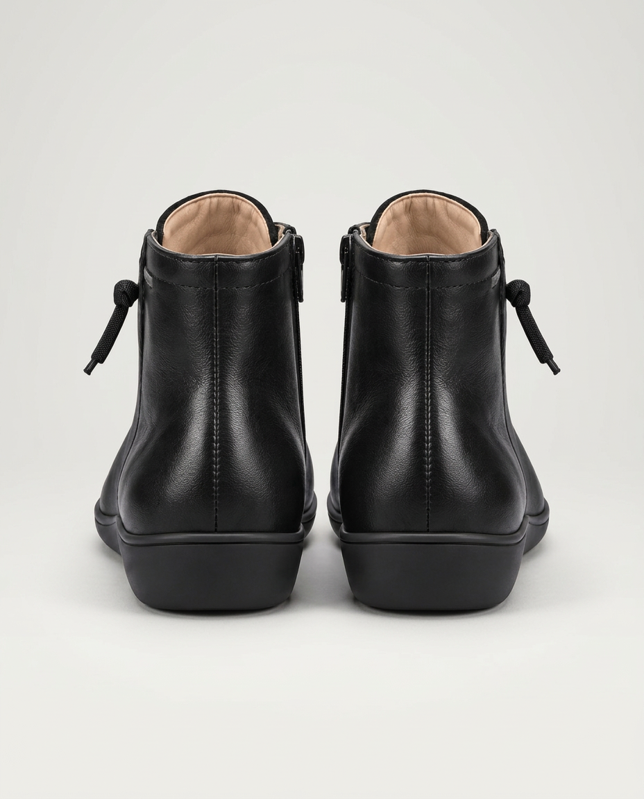 Bonita | Leather Lace-Up Ankle Boots with Side Zip