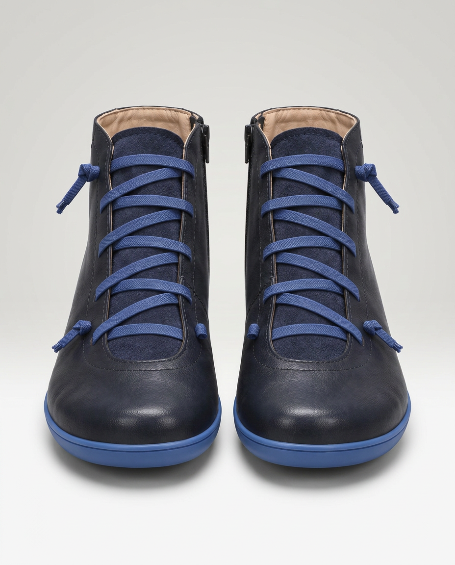 Bonita | Leather Lace-Up Ankle Boots with Side Zip
