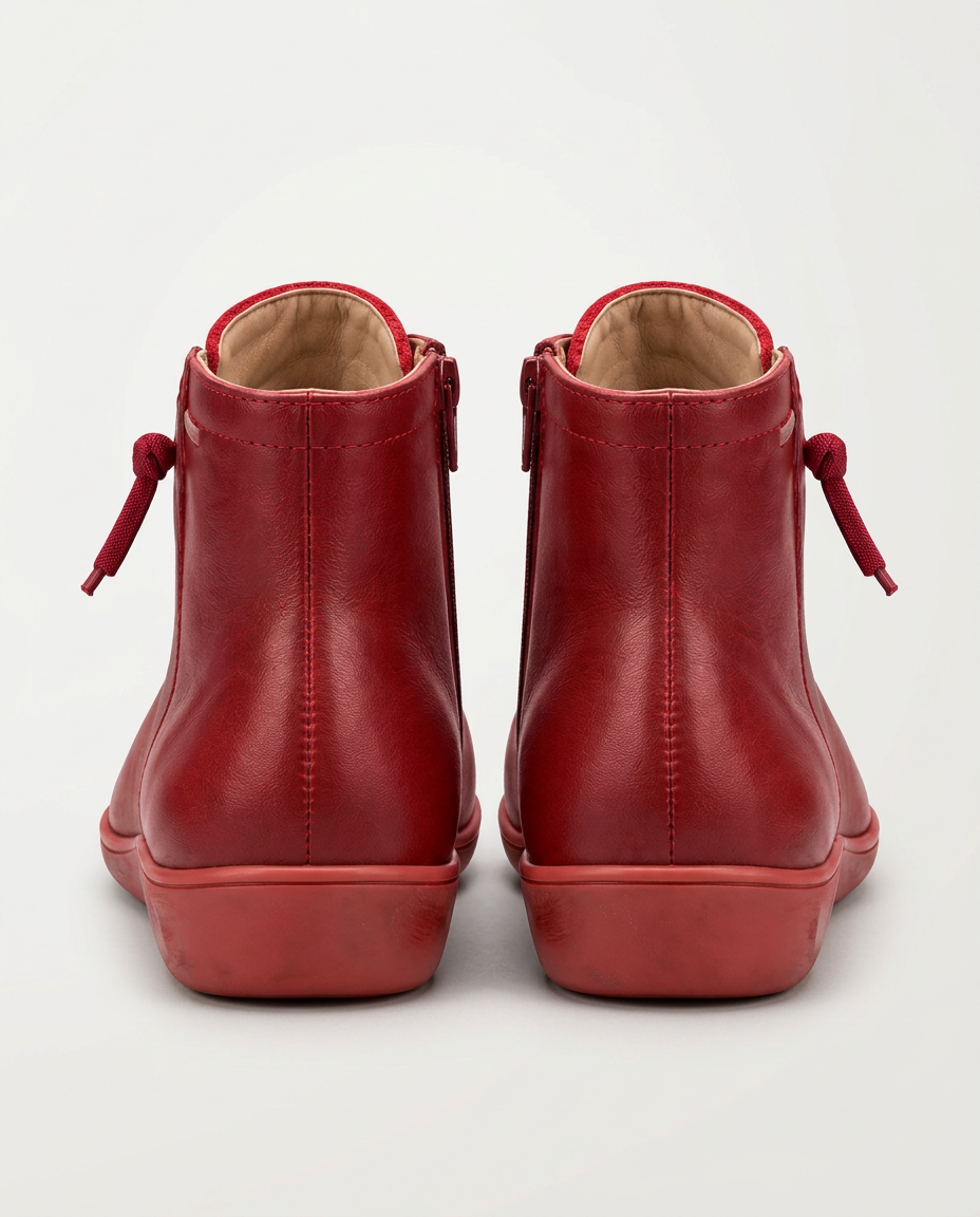 Bonita | Leather Lace-Up Ankle Boots with Side Zip