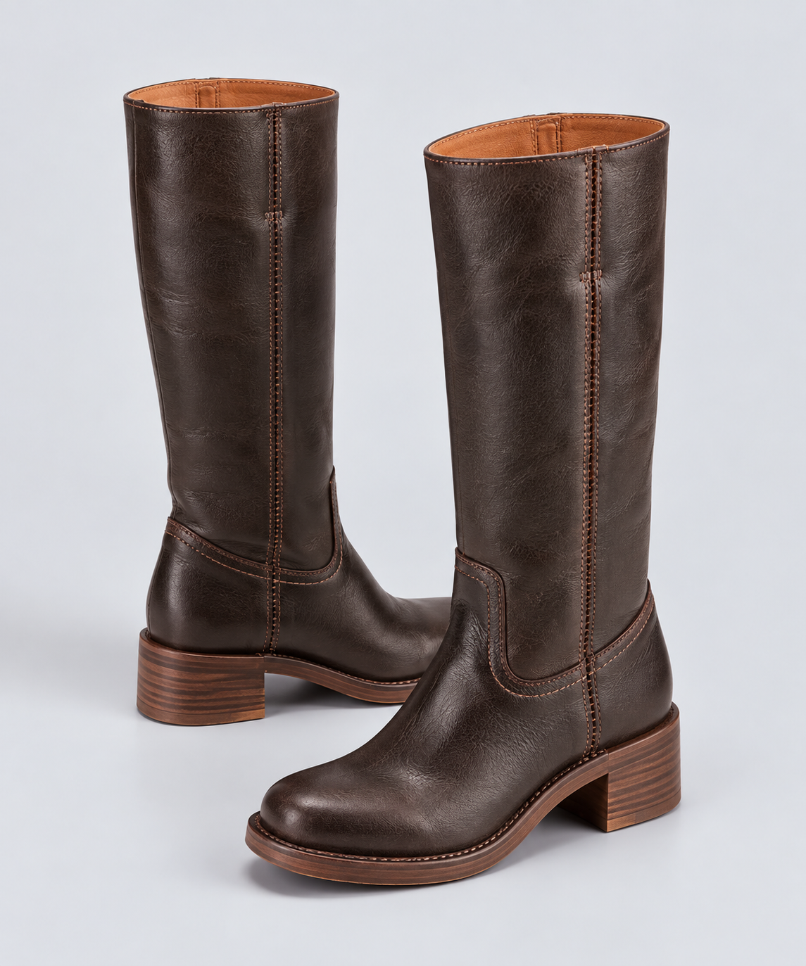 Dora | Mid-Calf Western Boots with Block Heel