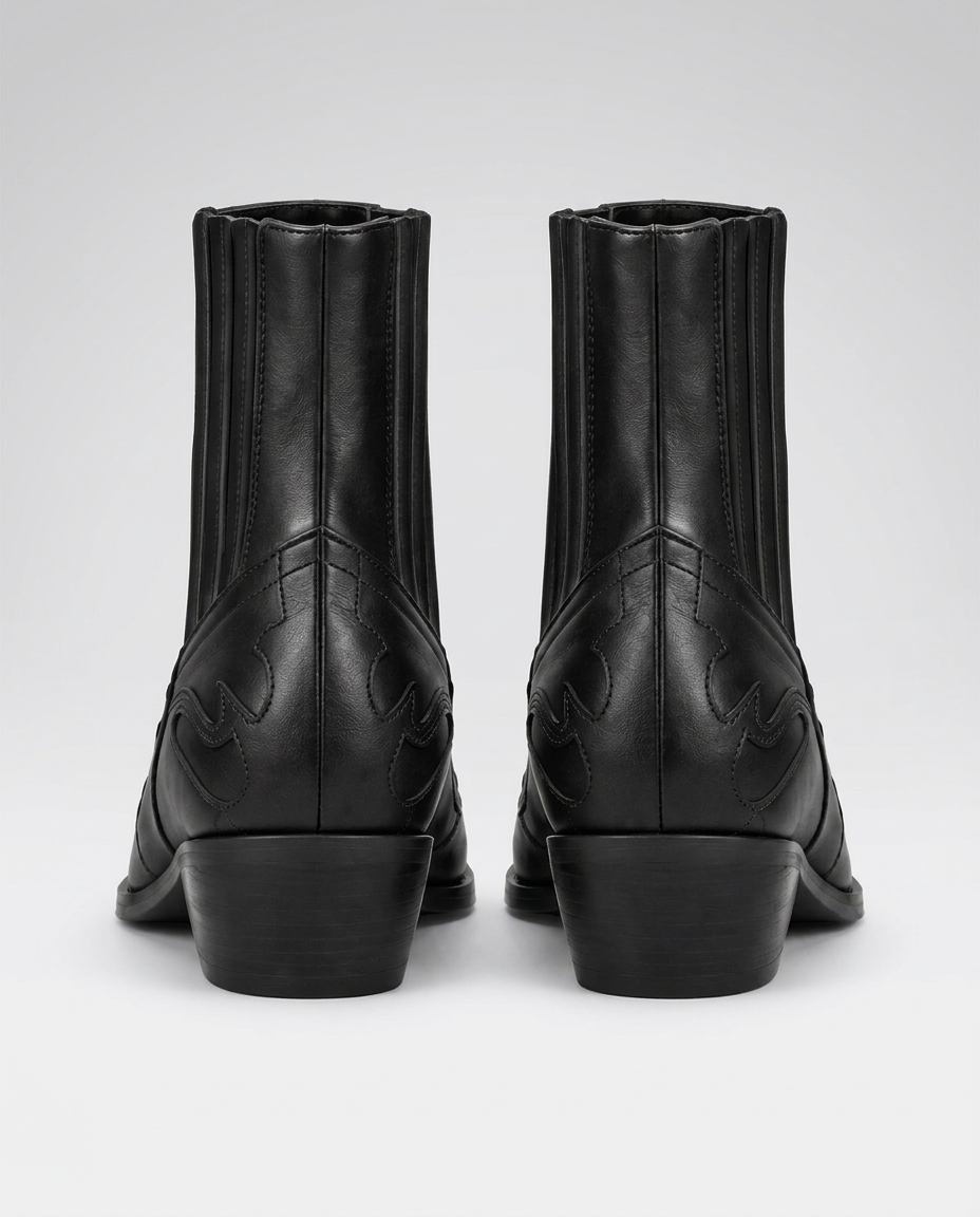 Willa | Embroidered Western Block Heel Ankle Boots