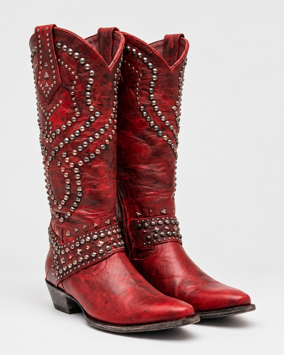 Connie | Knee-High Cowboy Boots with Rivet Detail