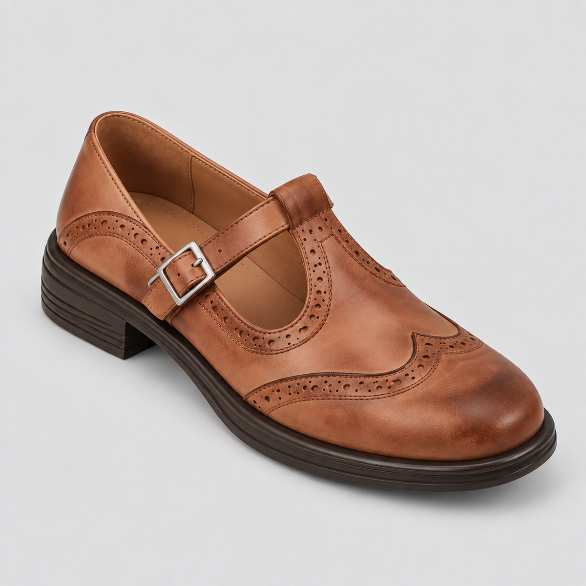 Allie | Mary Jane Shoes with Brogue Detail
