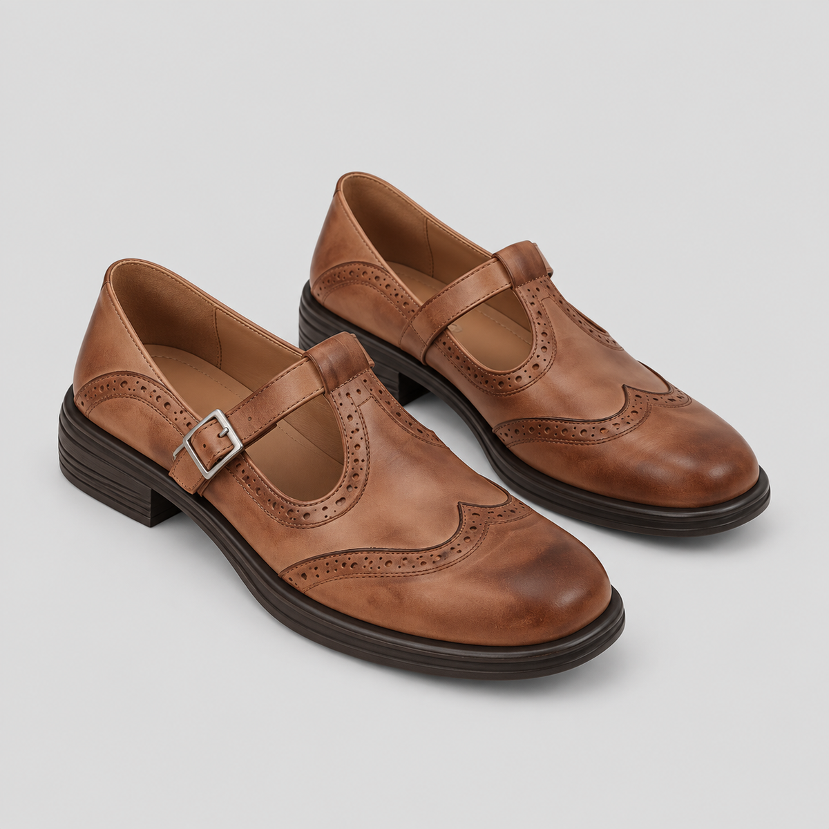 Allie | Mary Jane Shoes with Brogue Detail