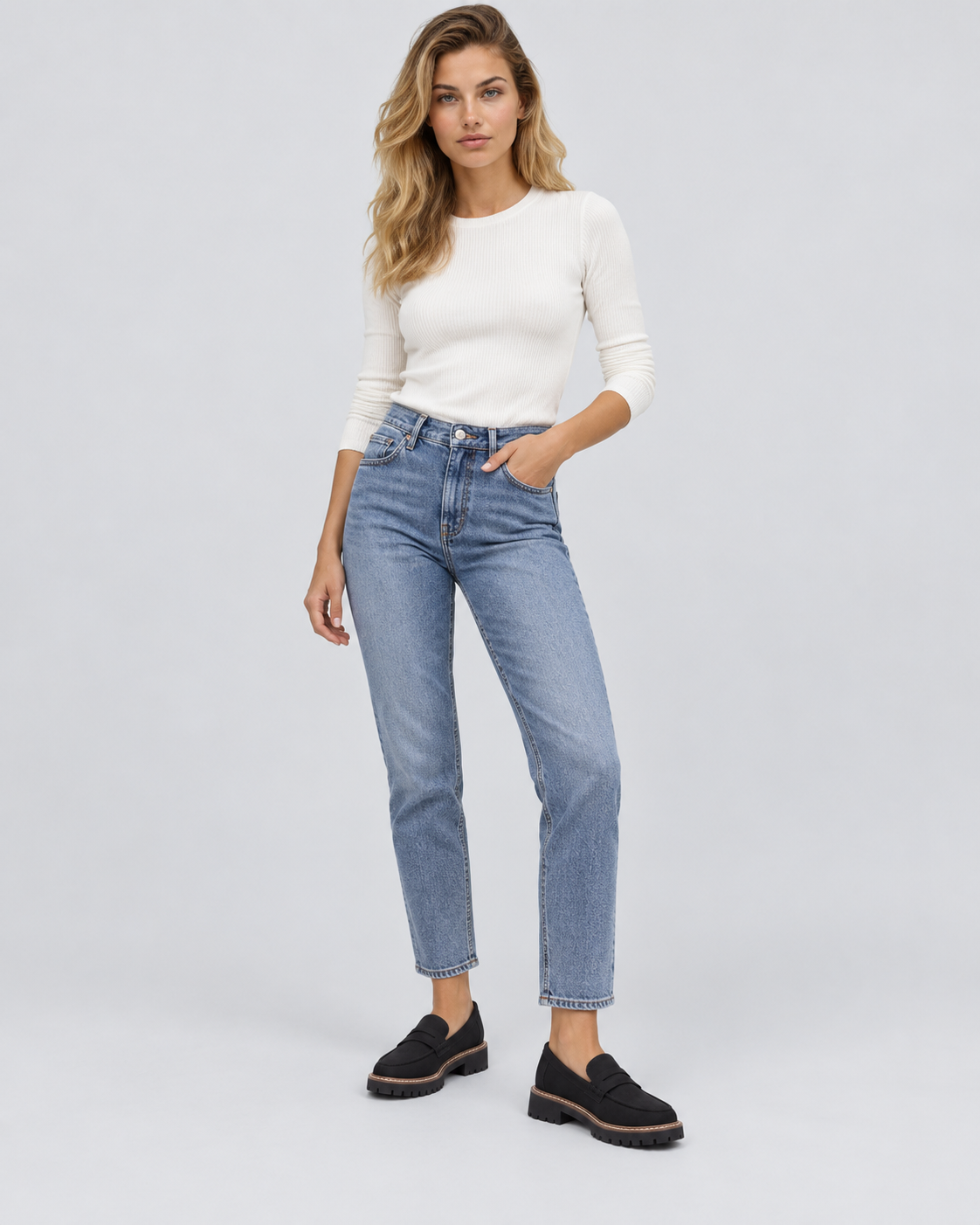 Alexis | Platform Loafers with Stitched Front
