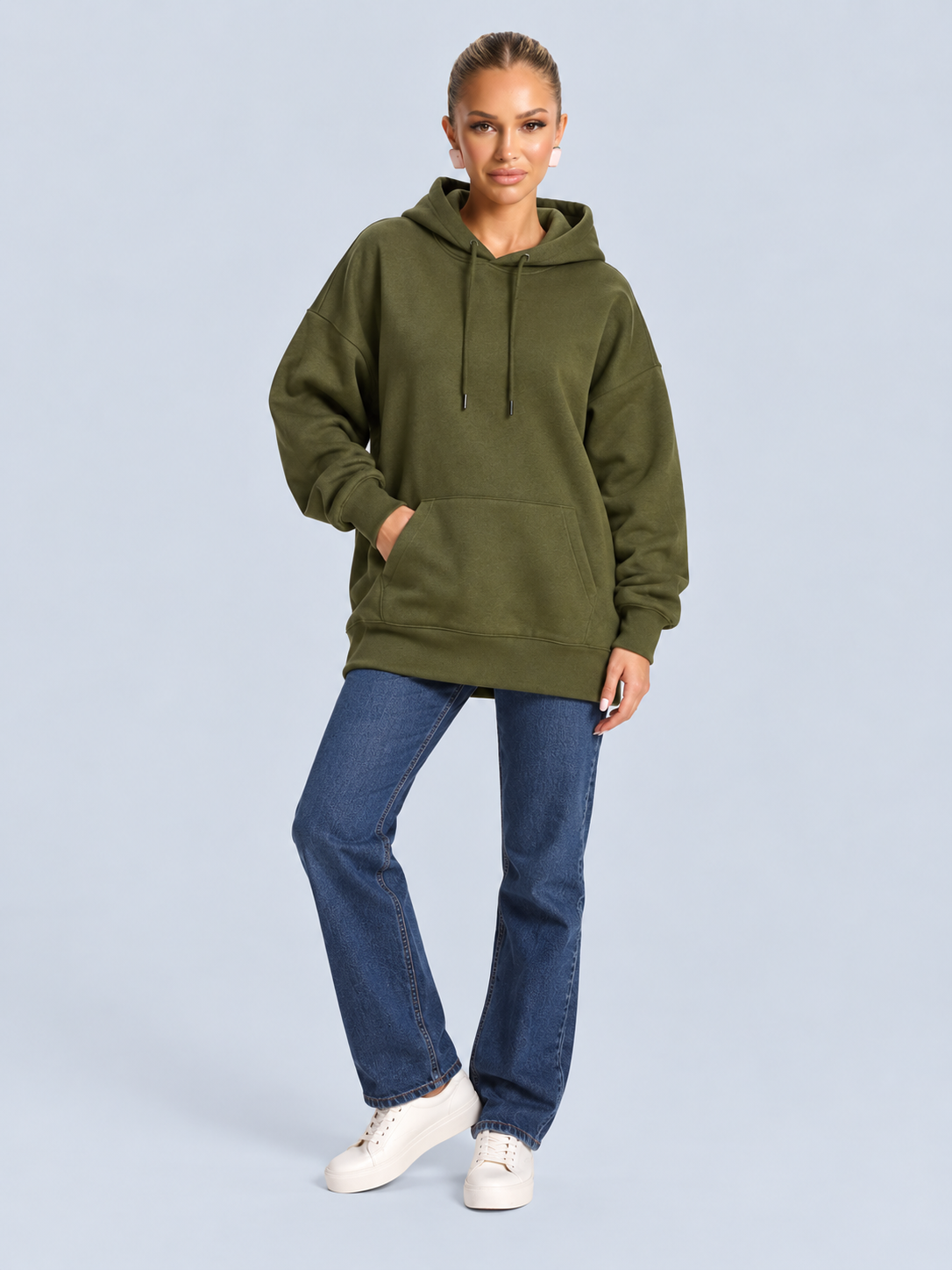 Harlow | Fleece-Lined Hooded Midi Dress