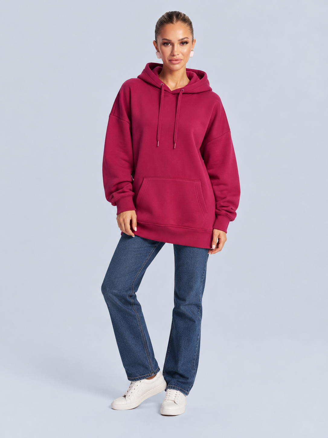 Harlow | Fleece-Lined Hooded Midi Dress