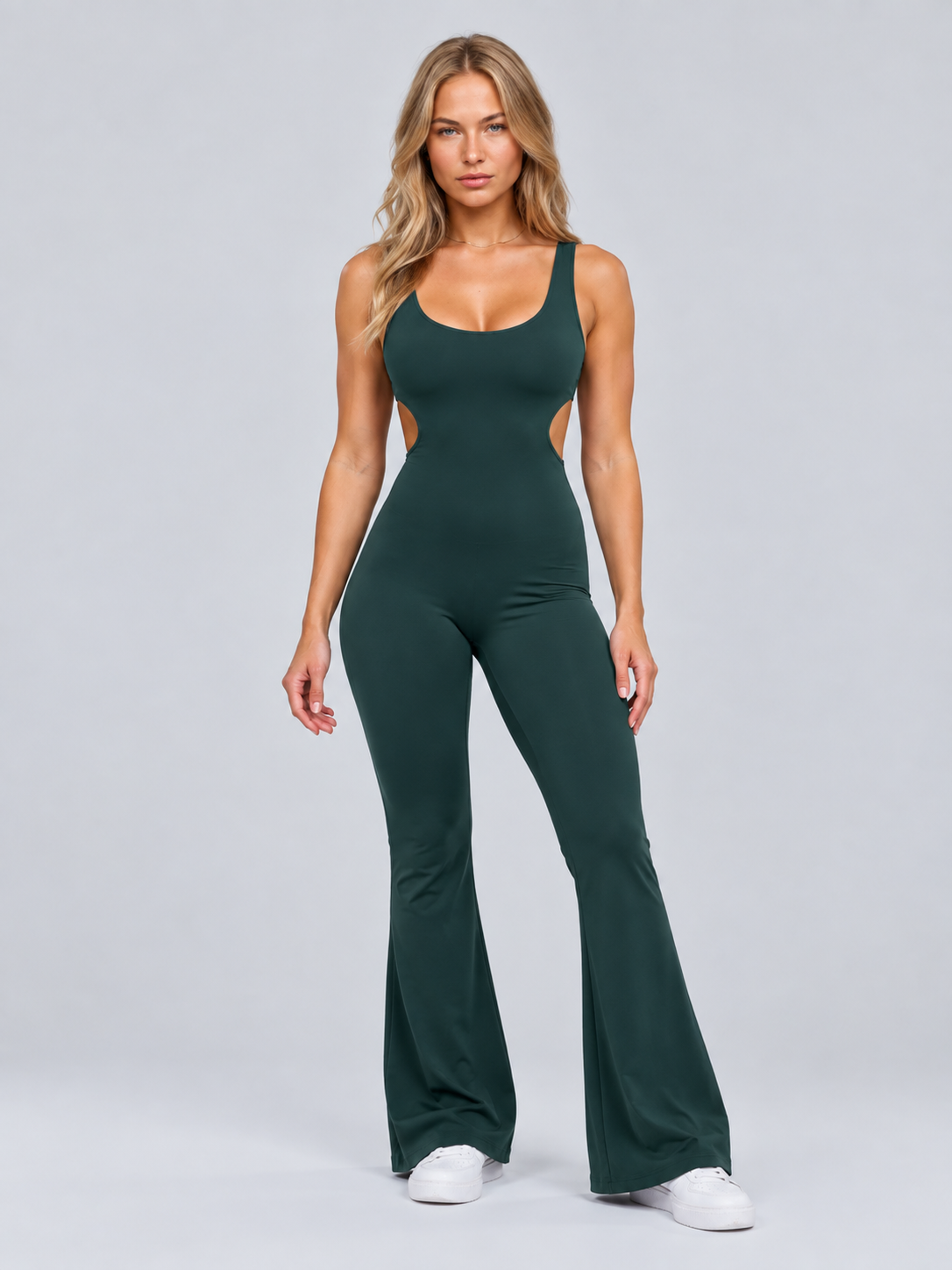 Freya | Open-Back Flared-Leg Sleeveless Jumpsuit
