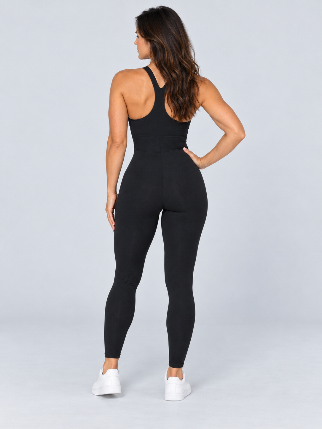 Tatum | Open-Back Sleeveless Full-Length Sports Jumpsuit