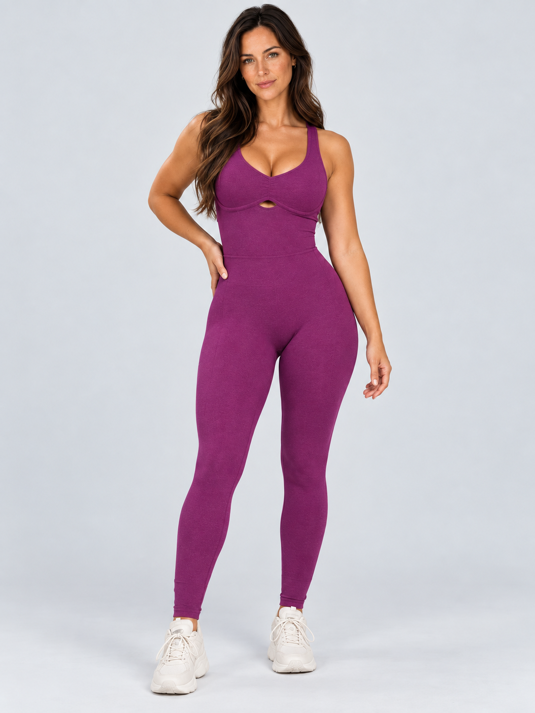 Tatum | Open-Back Sleeveless Full-Length Sports Jumpsuit