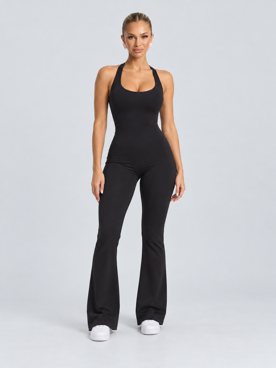 Greta | Open-Back Slim-Fit Straight-Leg Jumpsuit