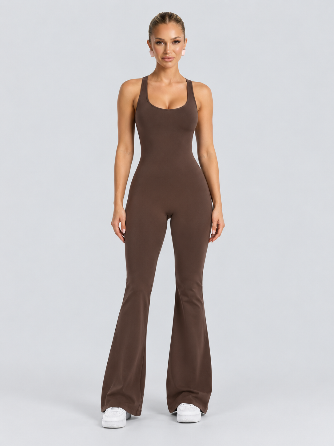 Greta | Open-Back Slim-Fit Straight-Leg Jumpsuit
