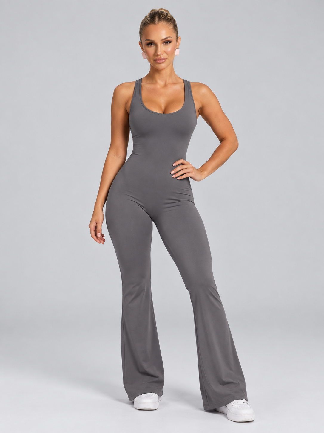 Greta | Open-Back Slim-Fit Straight-Leg Jumpsuit
