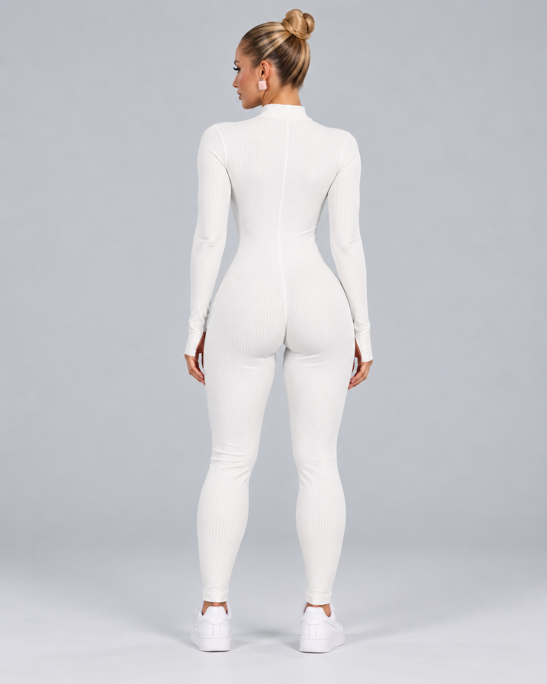 Isolde | Ankle-Length Ribbed Thumb-Hole Sports Jumpsuit
