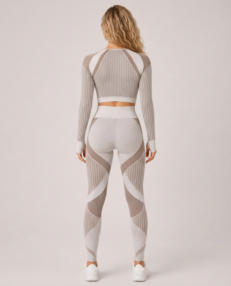 Willa | Long Sleeve High-Waist Ribbed Yoga Co-ord Set
