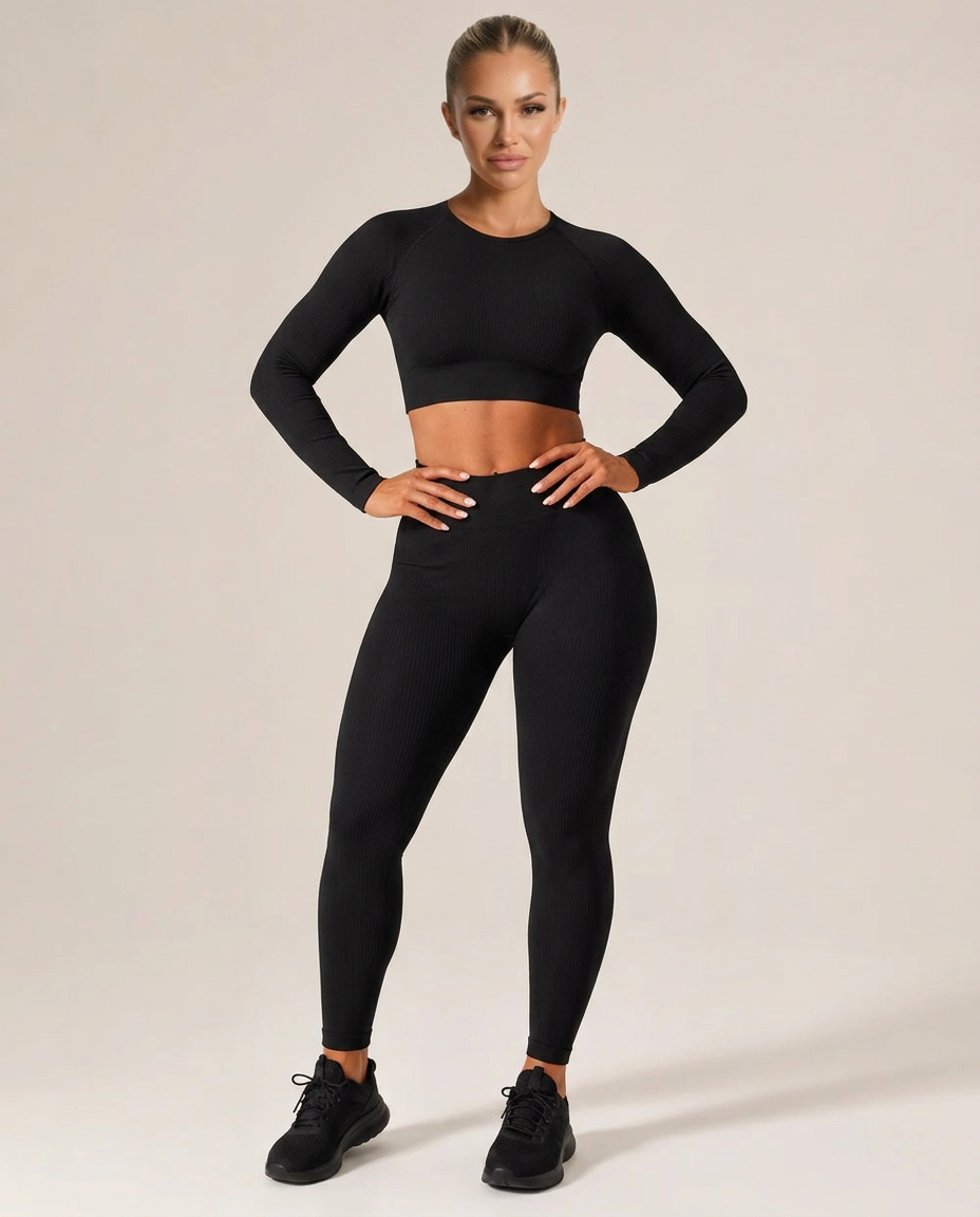 Scarlett | Long Sleeve Seamless Cropped Top & Legging Set