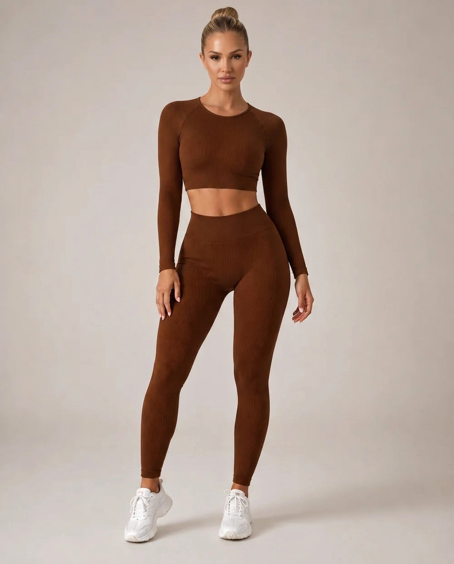 Scarlett | Long Sleeve Seamless Cropped Top & Legging Set