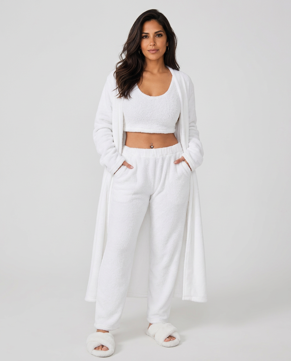 Priya | Three-Piece Plush Fleece Lounge Set