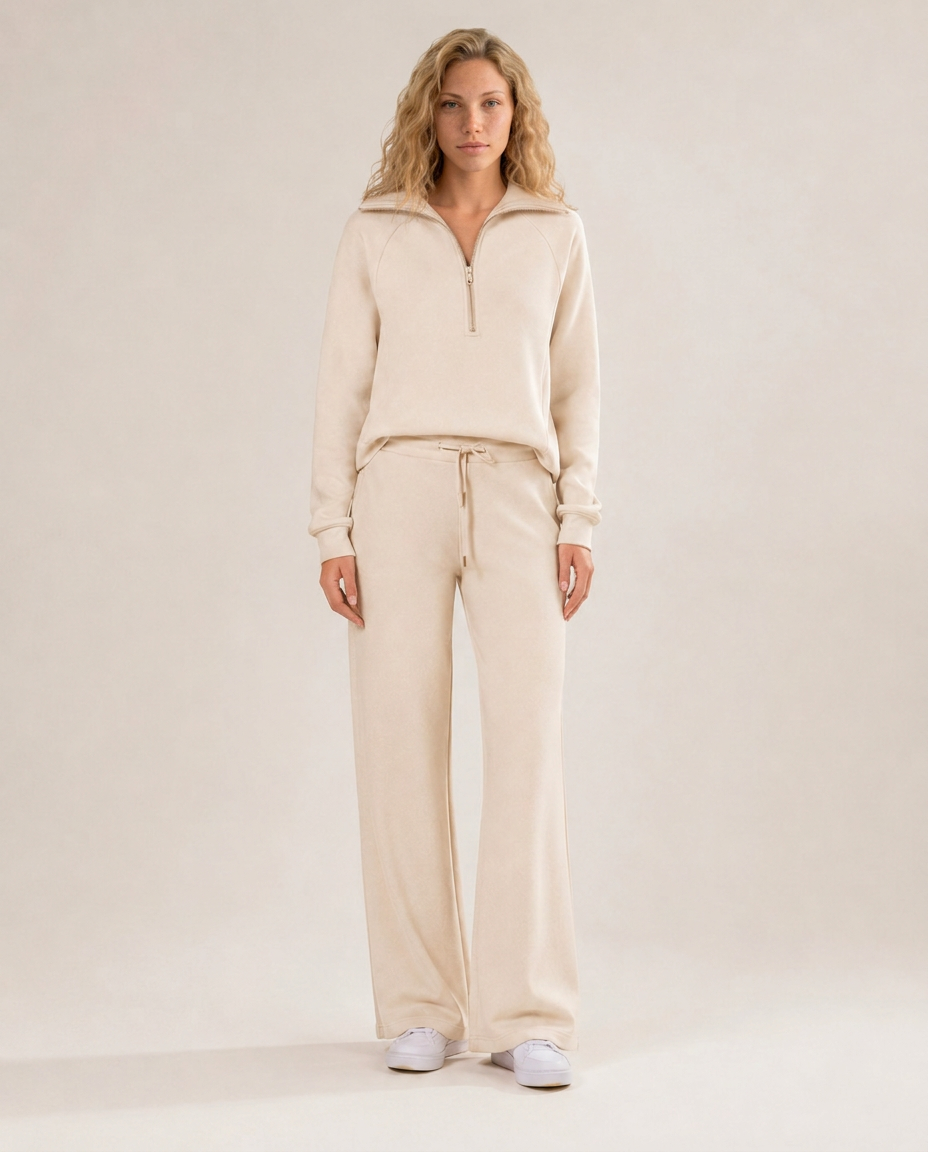 Giselle | Wide-Leg Zip-Collar Lounge Set