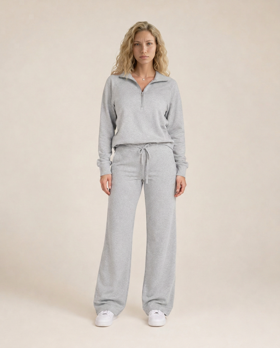 Giselle | Wide-Leg Zip-Collar Lounge Set