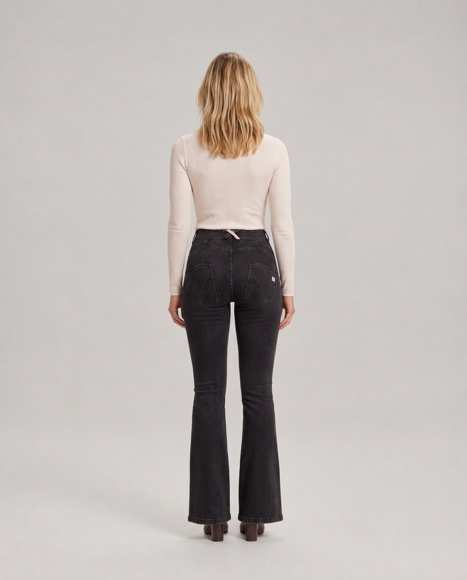 Cleona | Mid-Rise Flared Stretch Denim Jeans