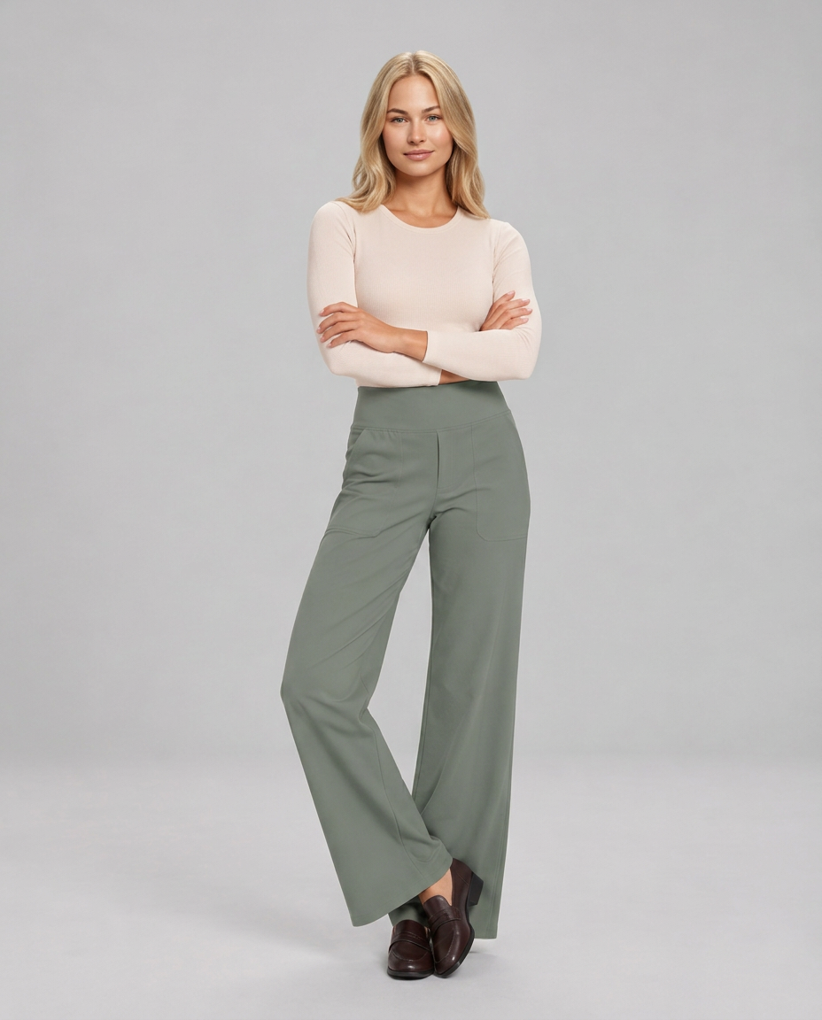 Marisol | Wide-Leg Elastic-Waist Pull-On Trousers