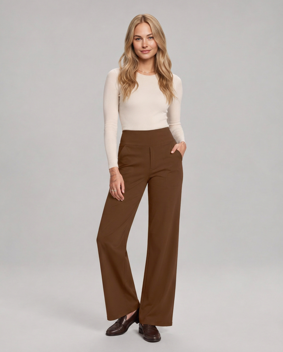 Marisol | Wide-Leg Elastic-Waist Pull-On Trousers