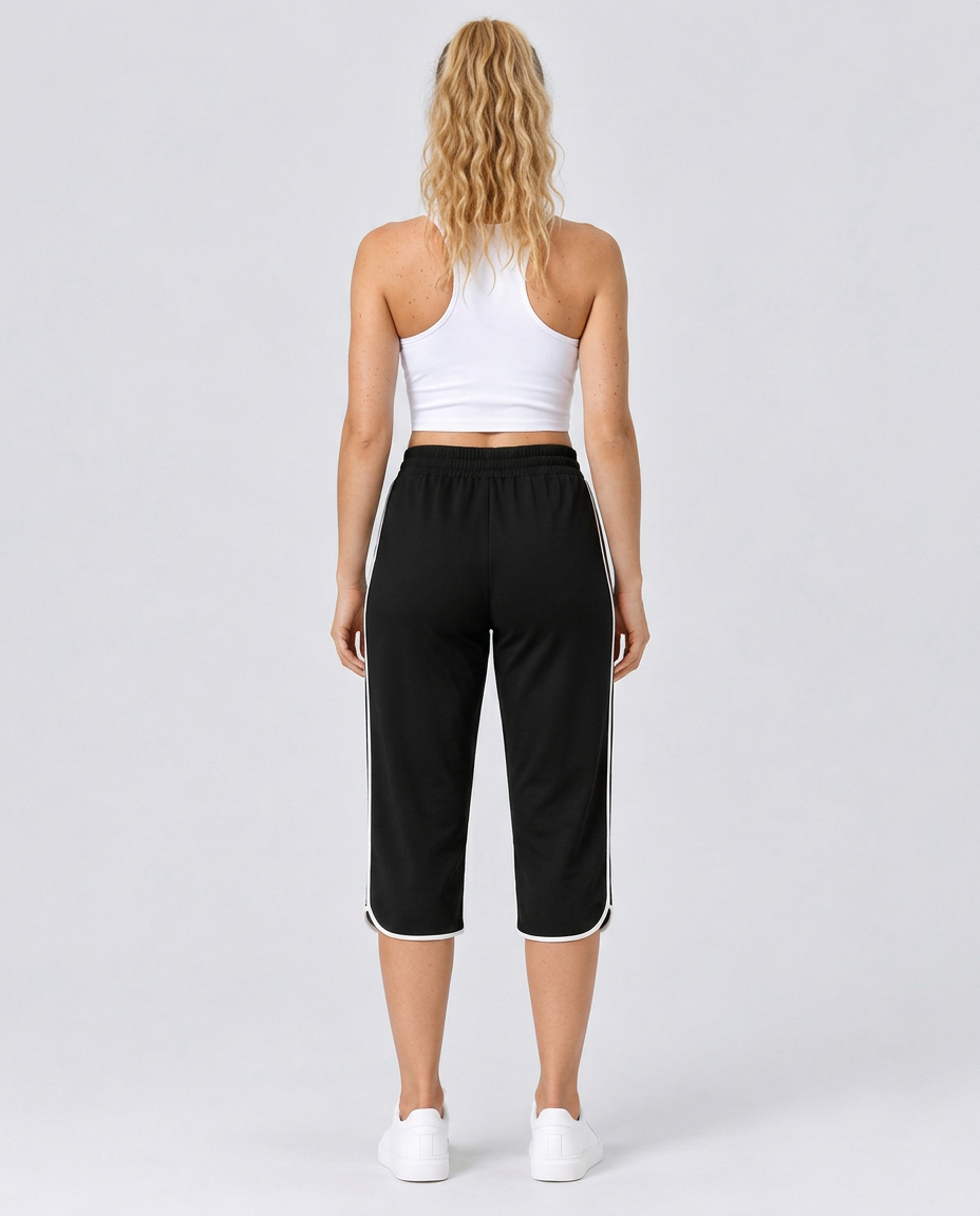 Kennedy | Contrast-Trim Capri Active Pants