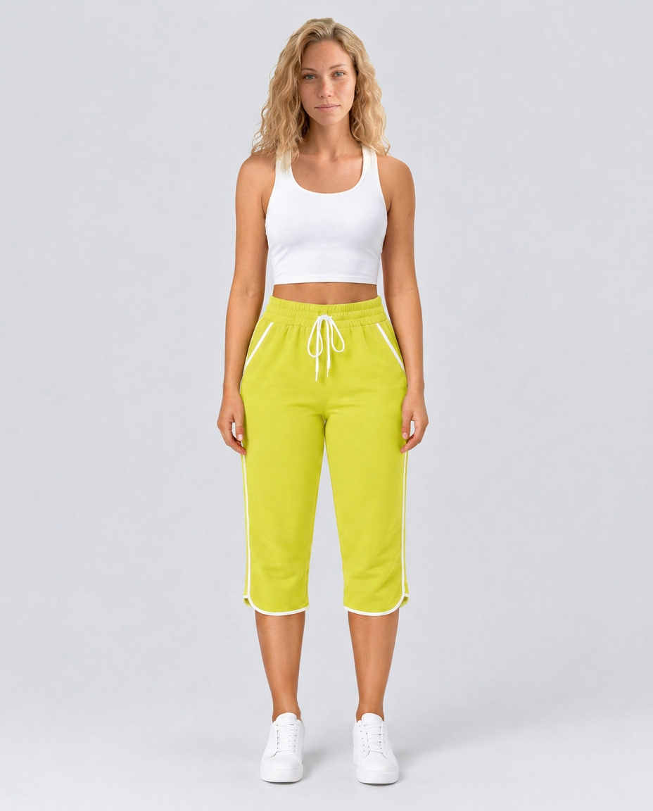 Kennedy | Contrast-Trim Capri Active Pants