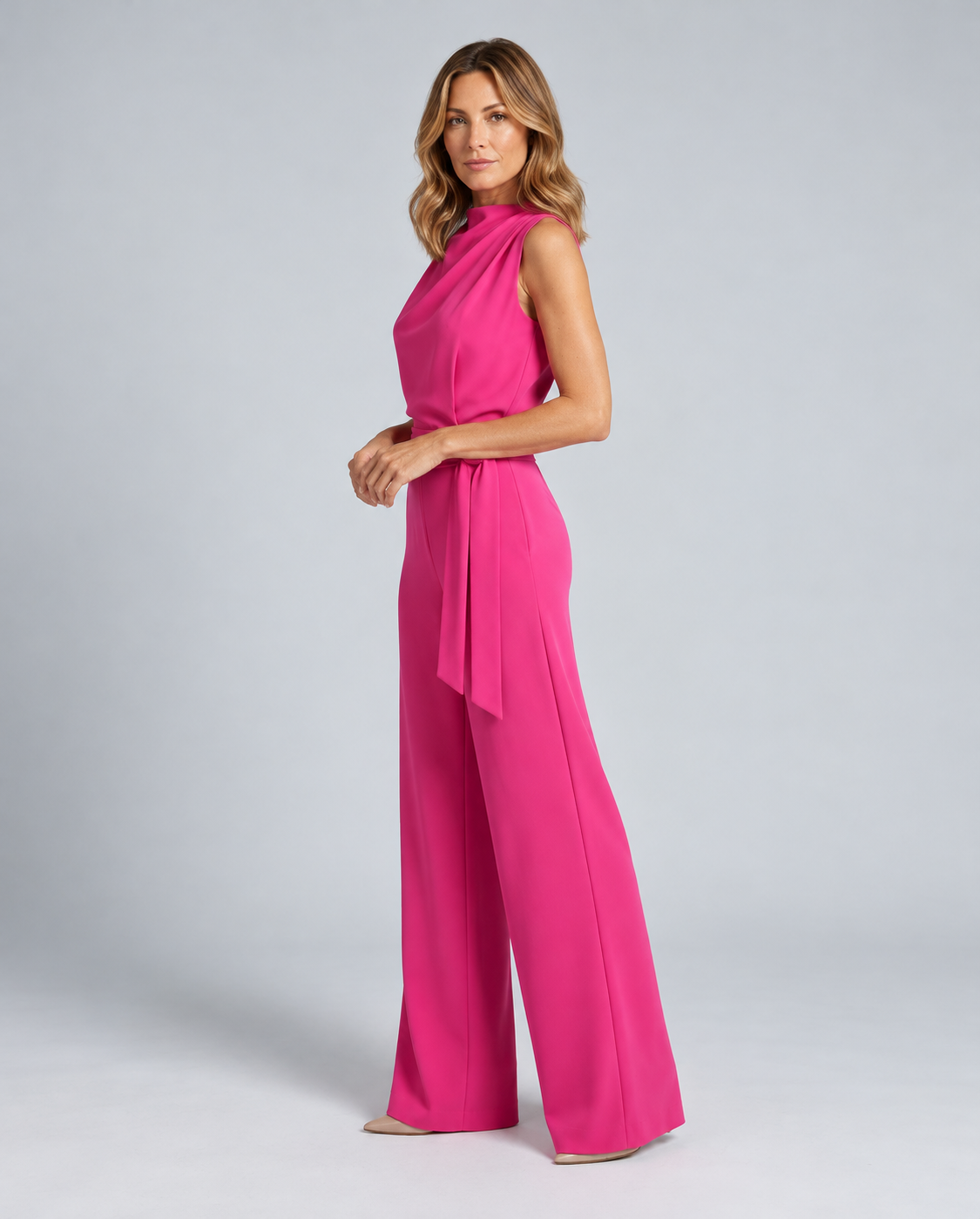 Harlow | Sleeveless High Neck Wide Leg Jumpsuit