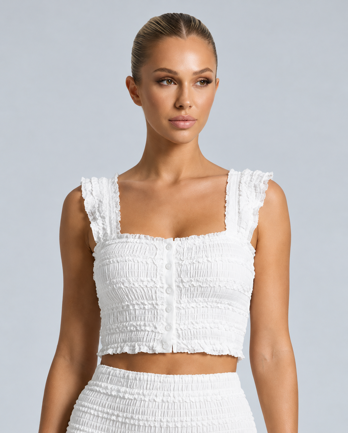 Lyra | Shirred Crop Top & Tiered Maxi Skirt Co-ord Set