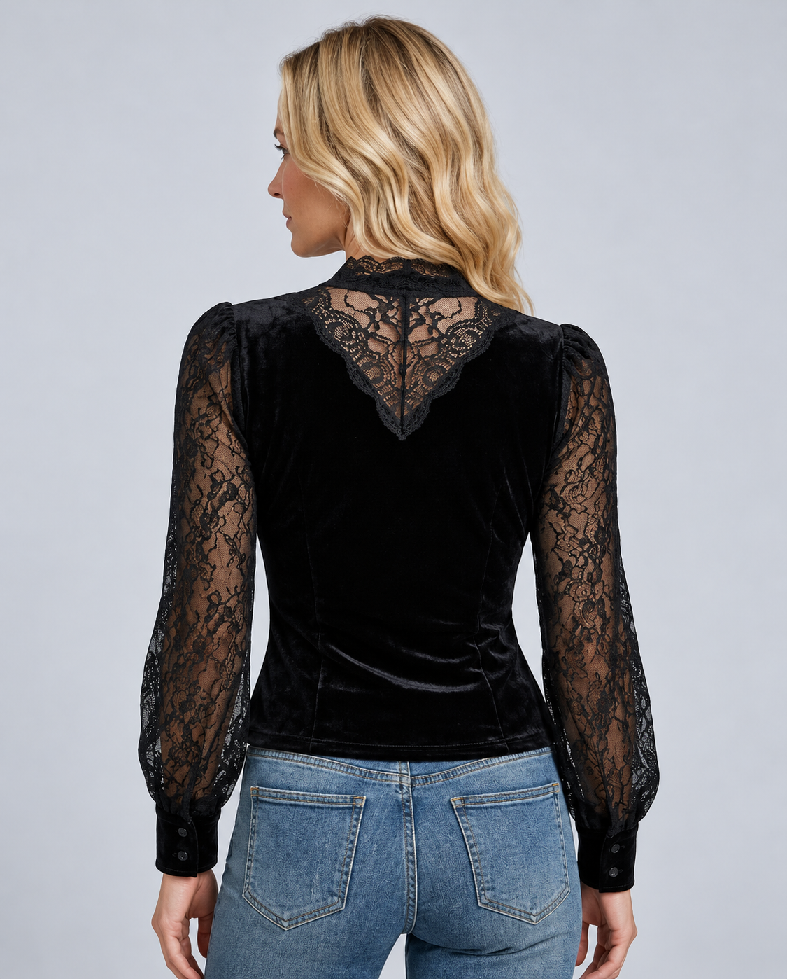 Josie | Sheer Draped Long Sleeve Blouse