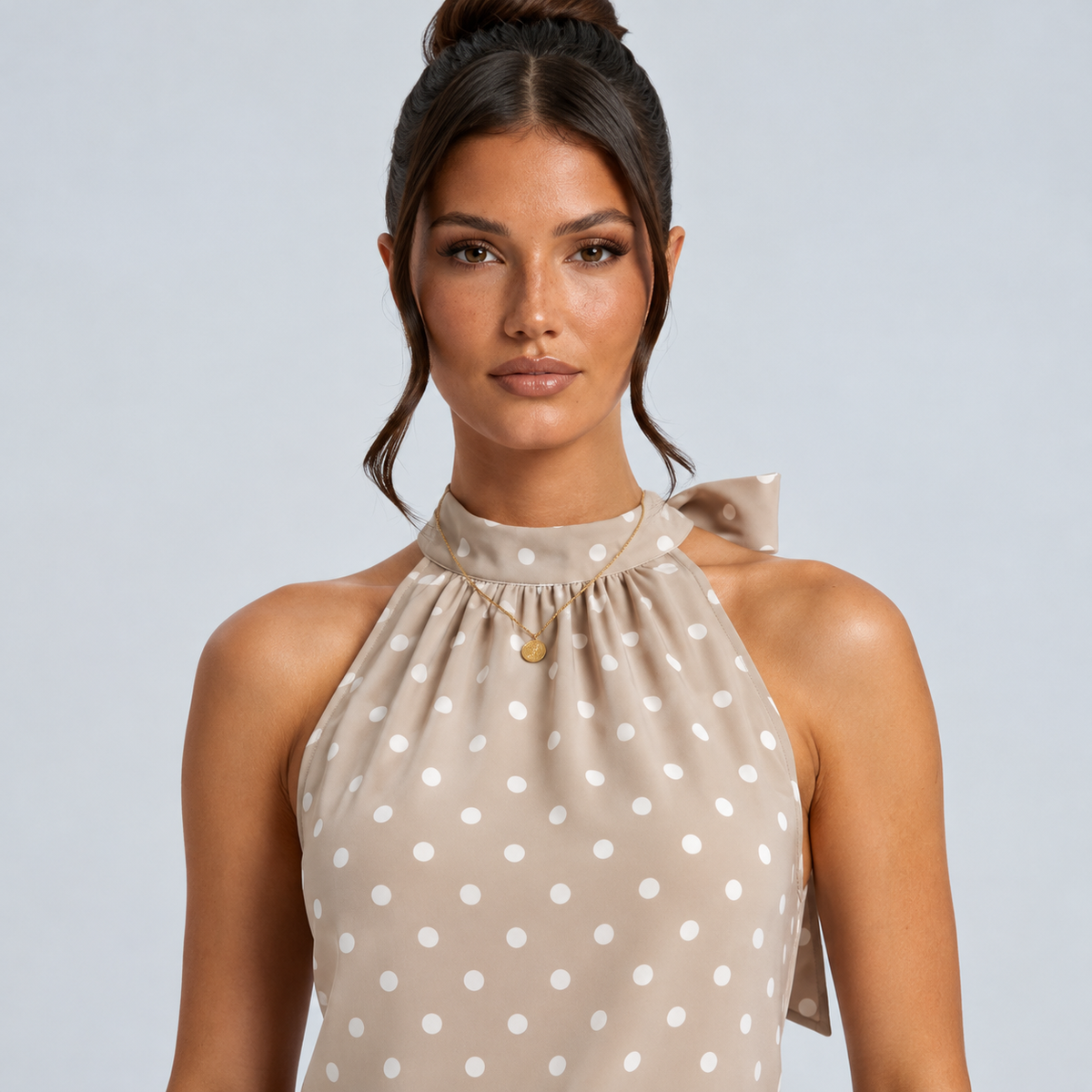 Marina | Open Back Polka Dot Halter Top