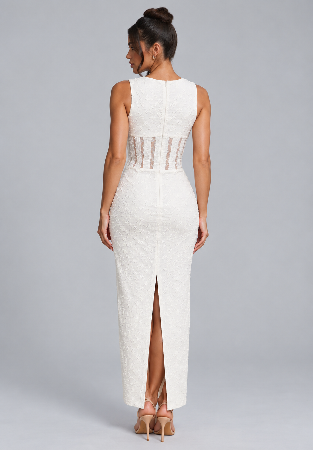 Billie | Boned Corset Embroidered Maxi Dress