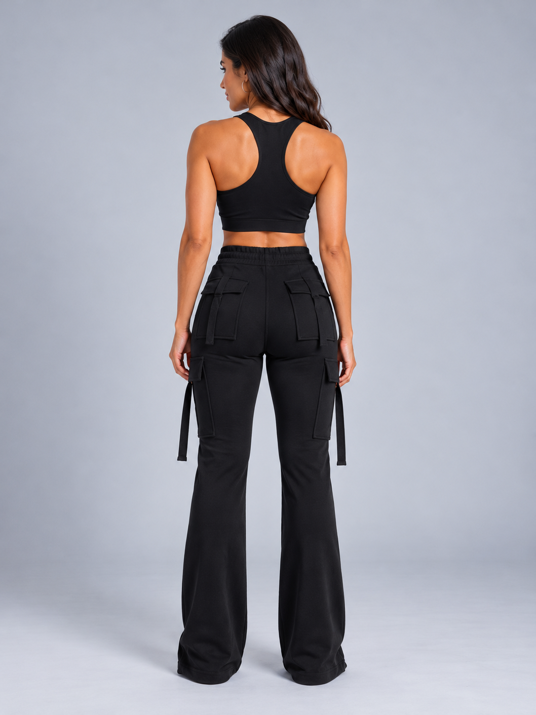 Brooke | High-Waist Flared Cargo Trousers