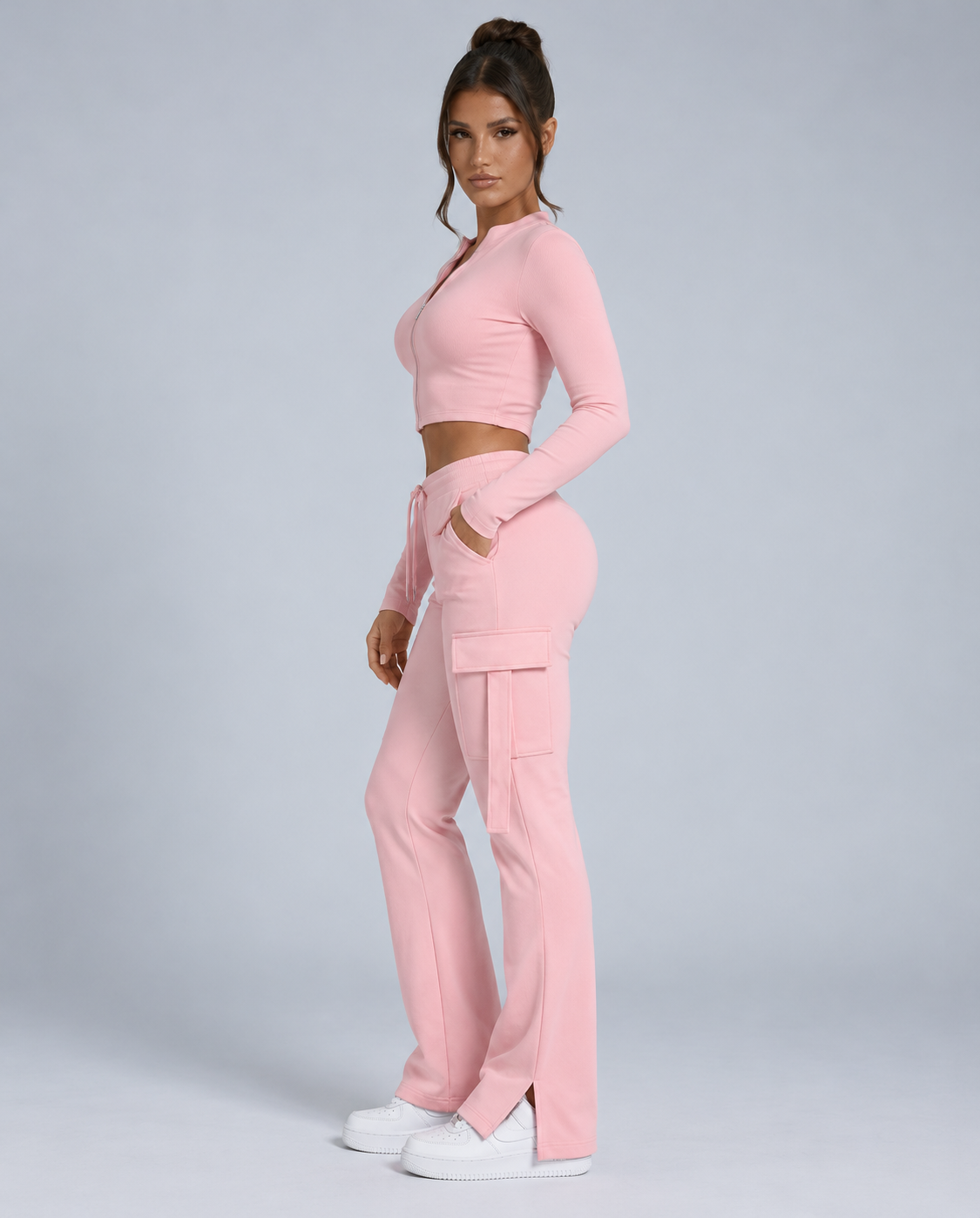 Brooke | High-Waist Flared Cargo Trousers