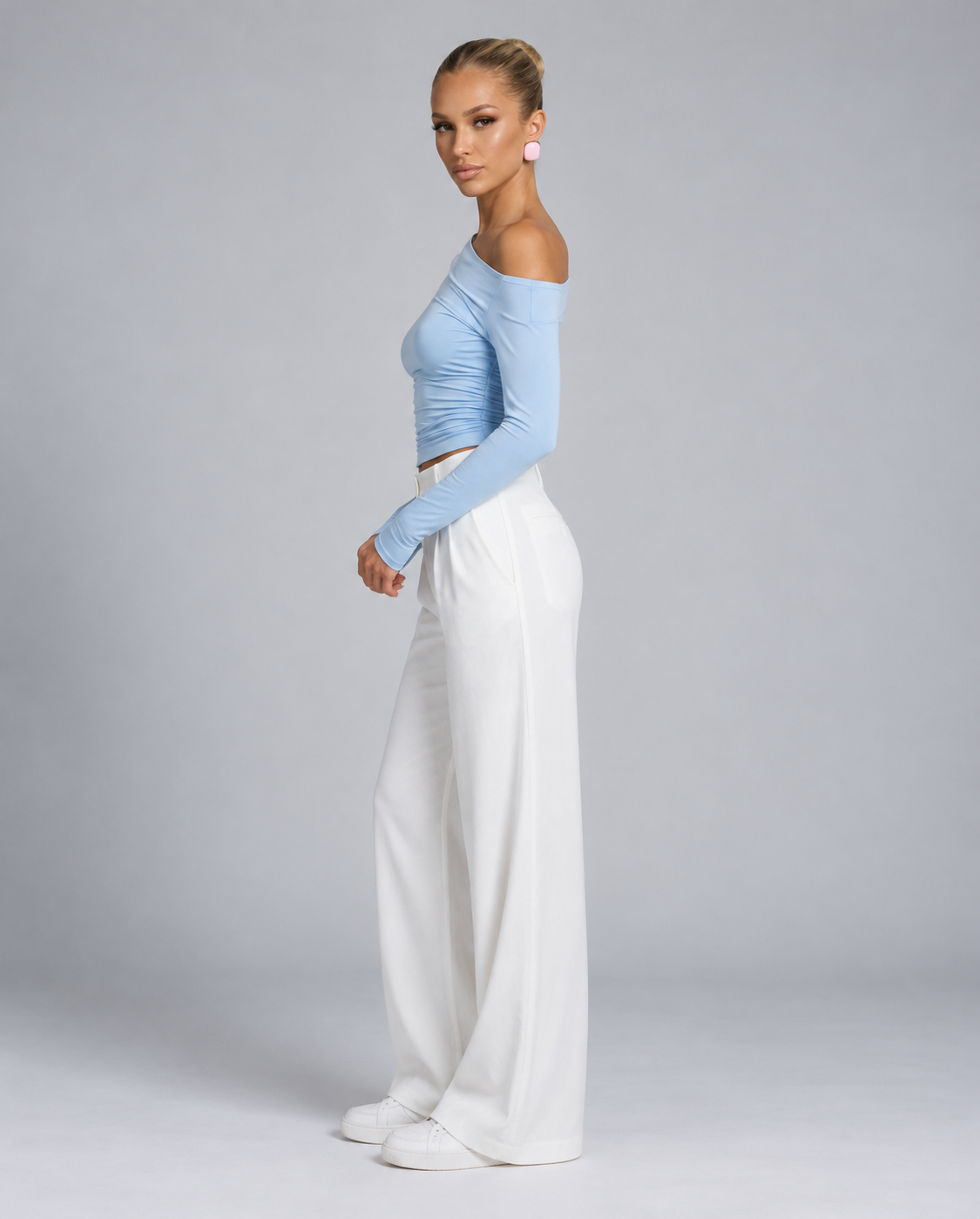 Violet | Asymmetric One Shoulder Ruched Crop Top