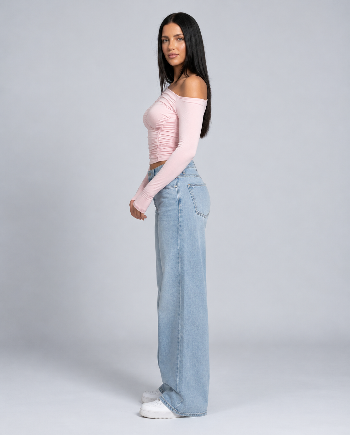Violet | Asymmetric One Shoulder Ruched Crop Top