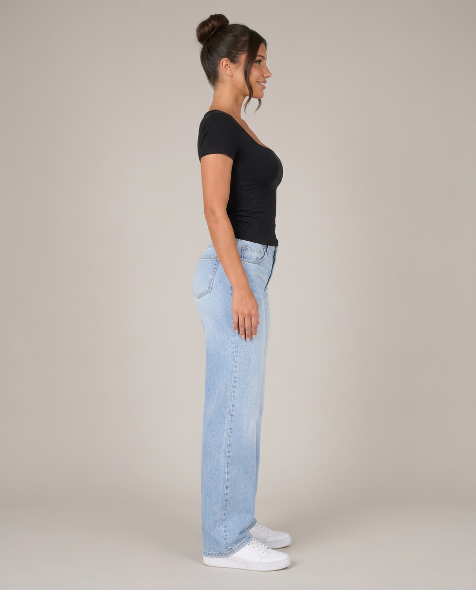 Emerson | Wide U-Neck Cropped T-Shirt