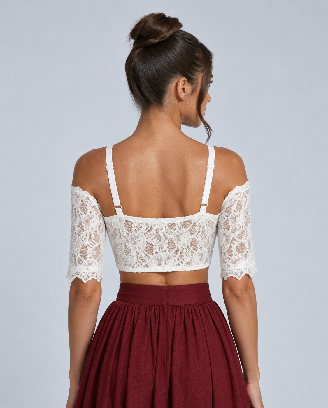 Estrella | Cropped Openwork Lace Dirndl Blouse