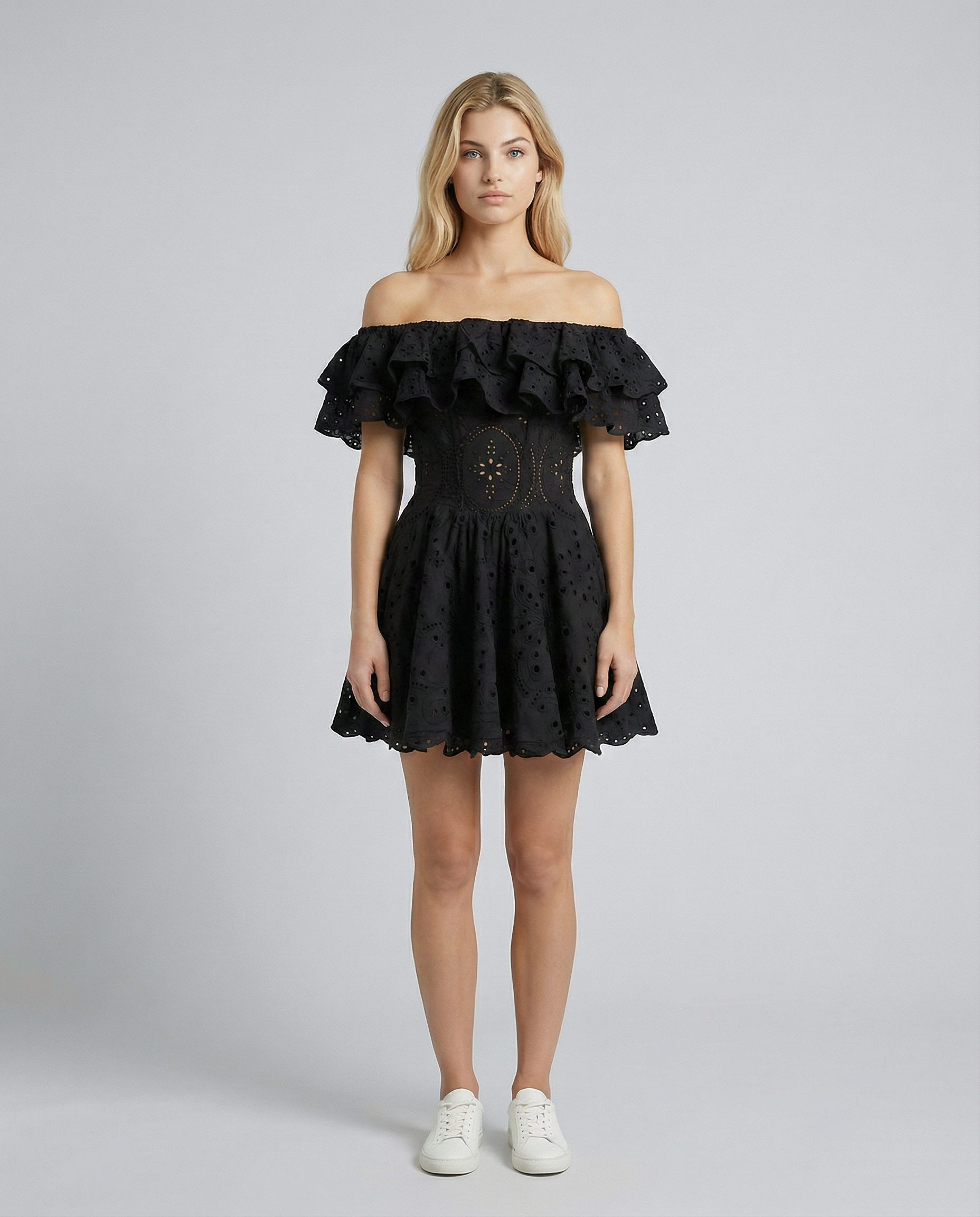 Nina | Off-Shoulder Mini Dress with Ruffle Detail