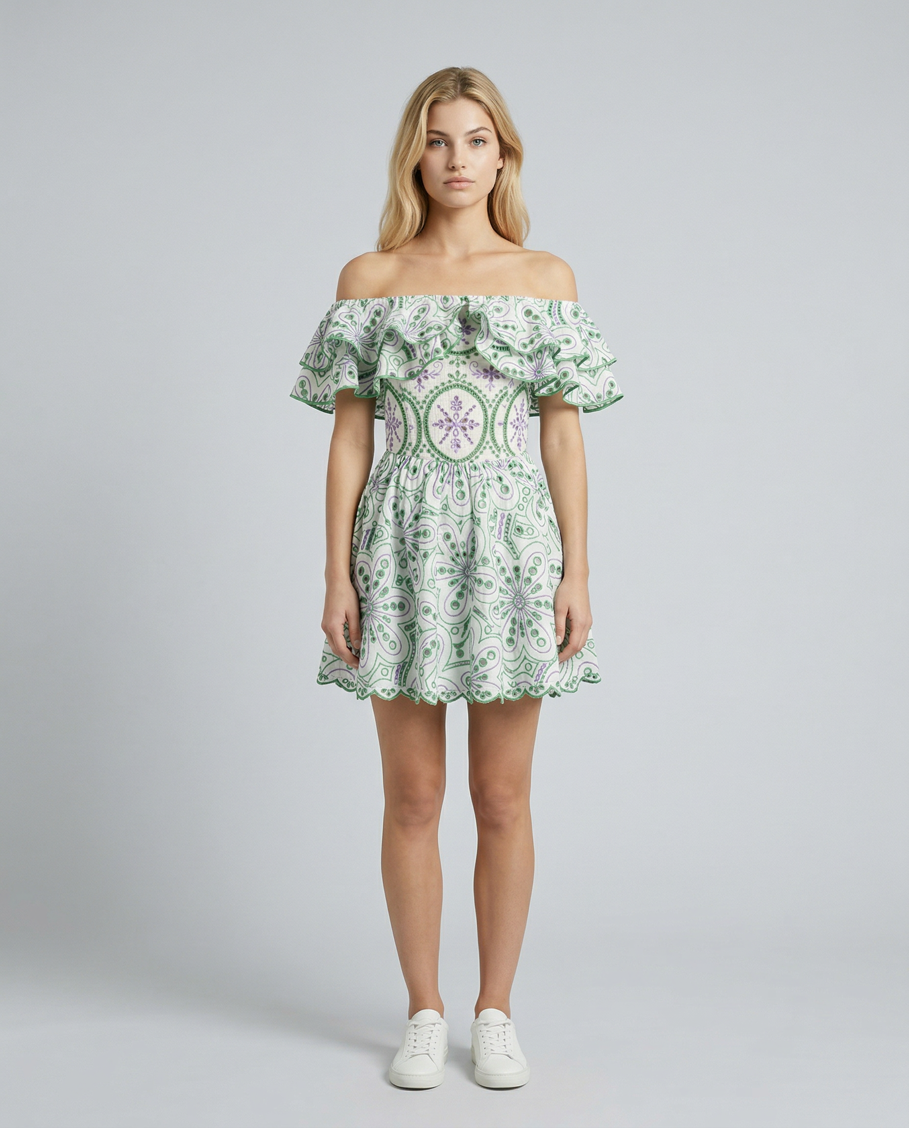 Nina | Off-Shoulder Mini Dress with Ruffle Detail