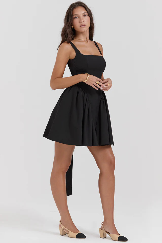 Brandy | Mini Dress with Open Back and Bow Detail
