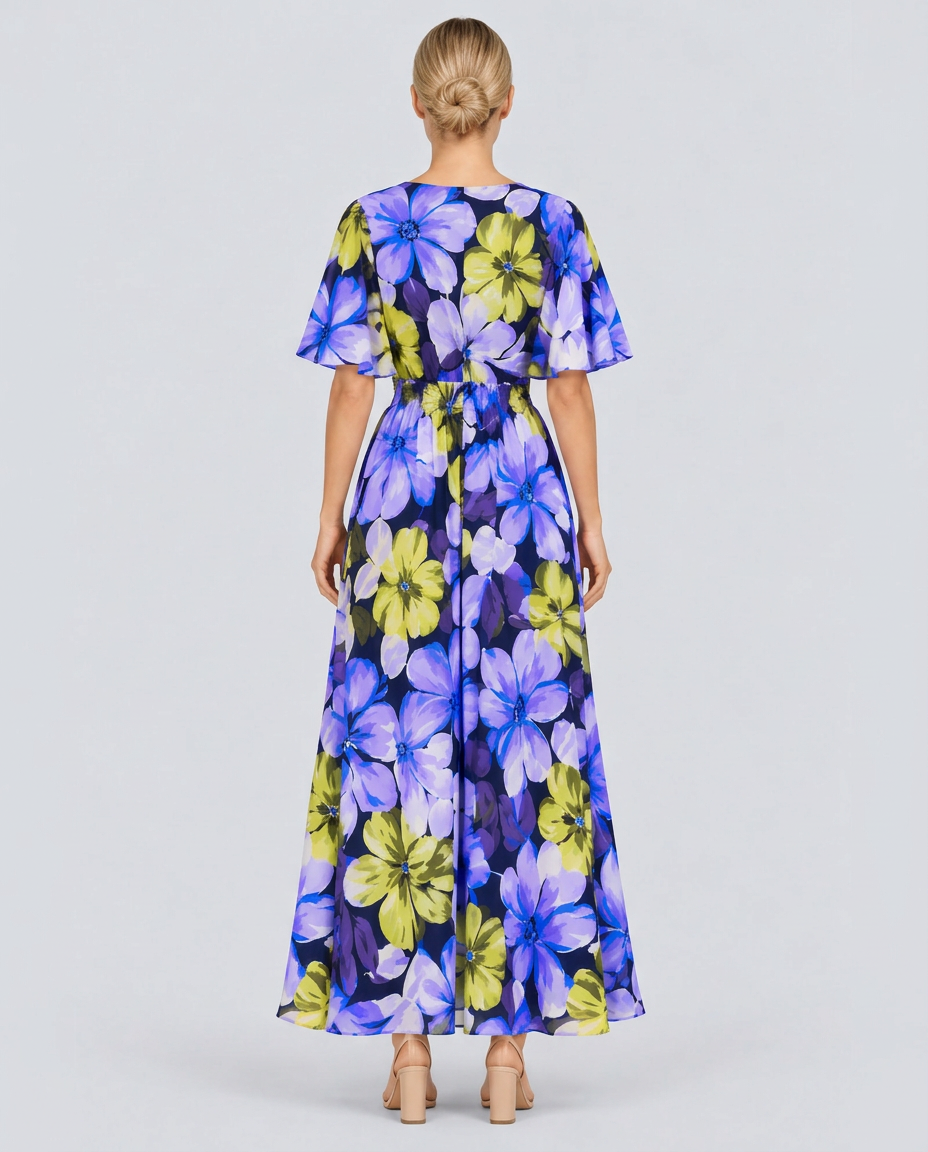 Nola | Maxi Dress with Floral Print and Elastic Waist